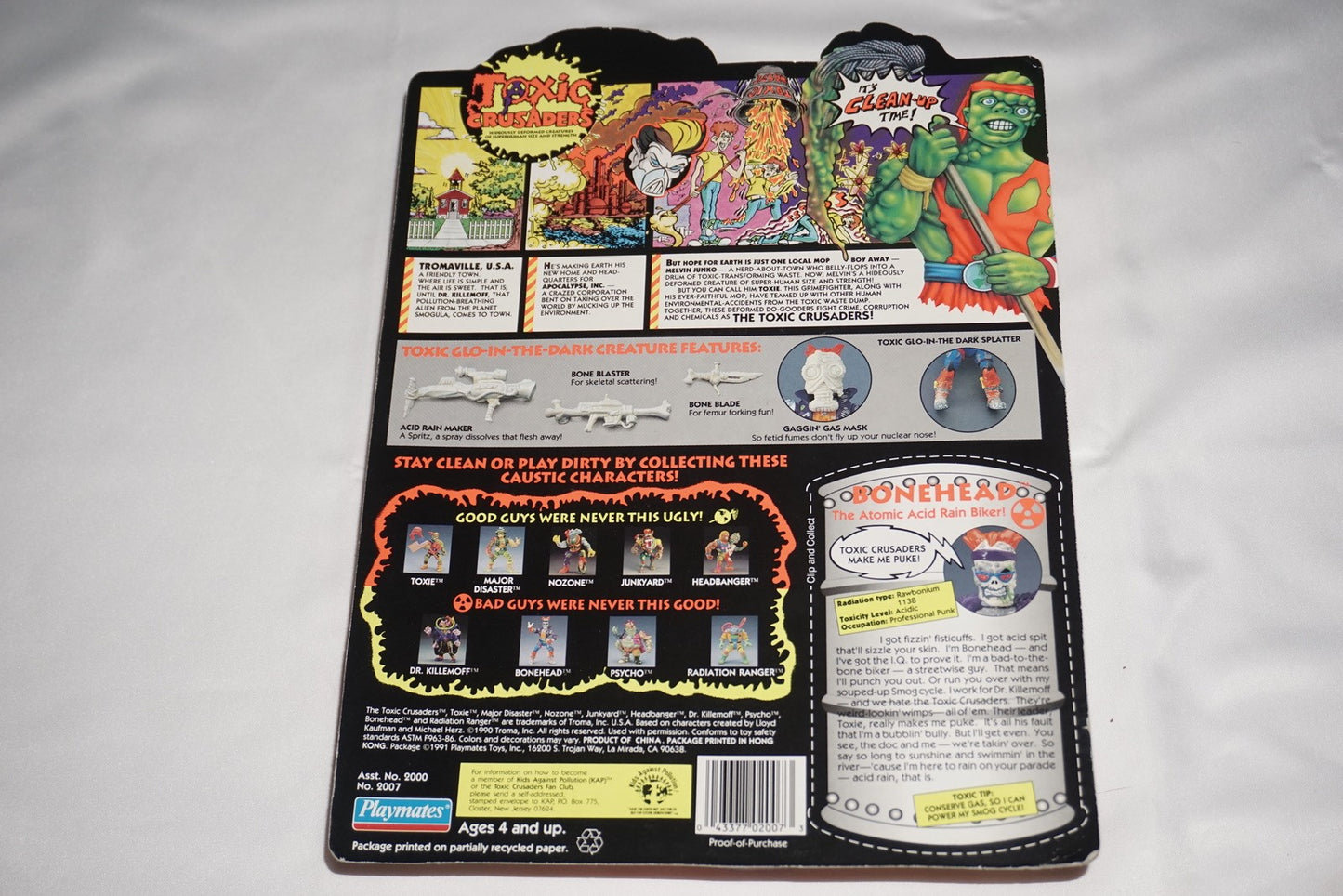 Toxic Crusaders Bonehead Playmates 1991 NEW Sealed Unpunched