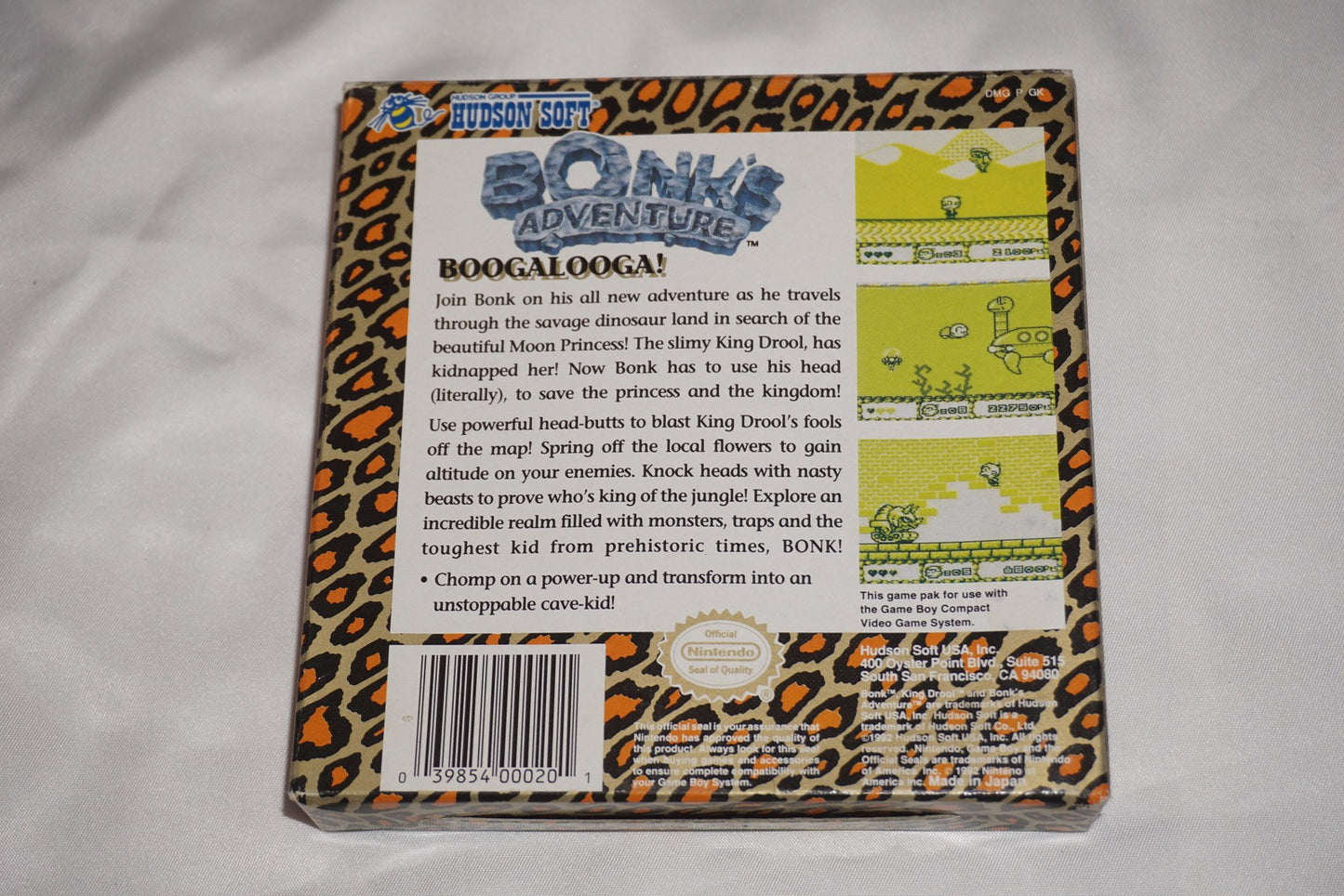 Bonk’s Adventure (Nintendo Game Boy Game Boy) Complete in Box CIB