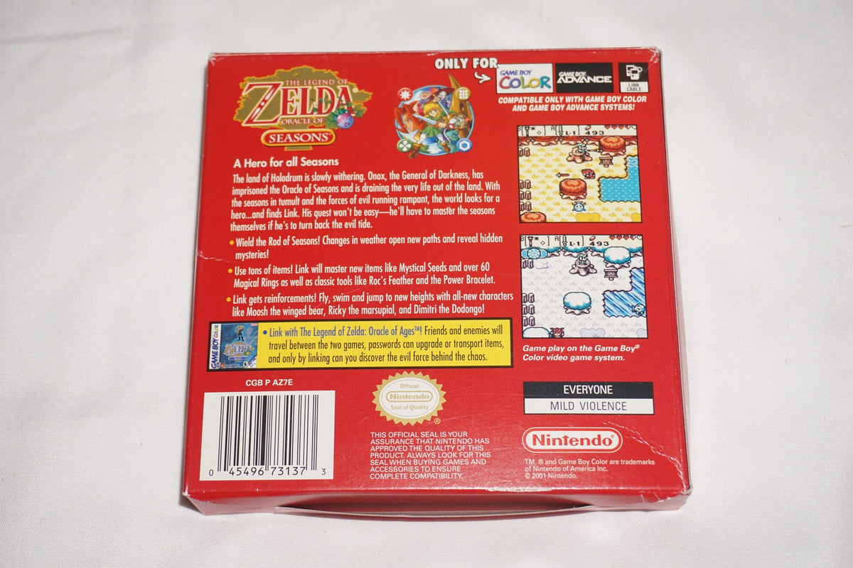 Legend of Zelda Oracle of Season (Nintendo Game Boy Color GameBoy) Complete CIB