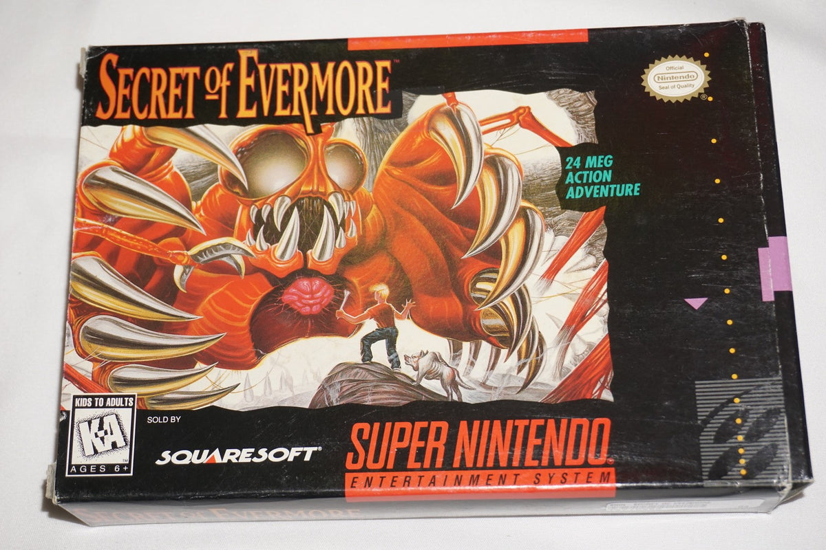 Secret of Evermore (Super Nintendo SNES) Complete in Box w/ Reg & Chart CIB