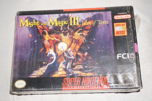 Might & Magic III: Isles of Terra 3 (Super Nintendo SNES) Complete in Box CIB