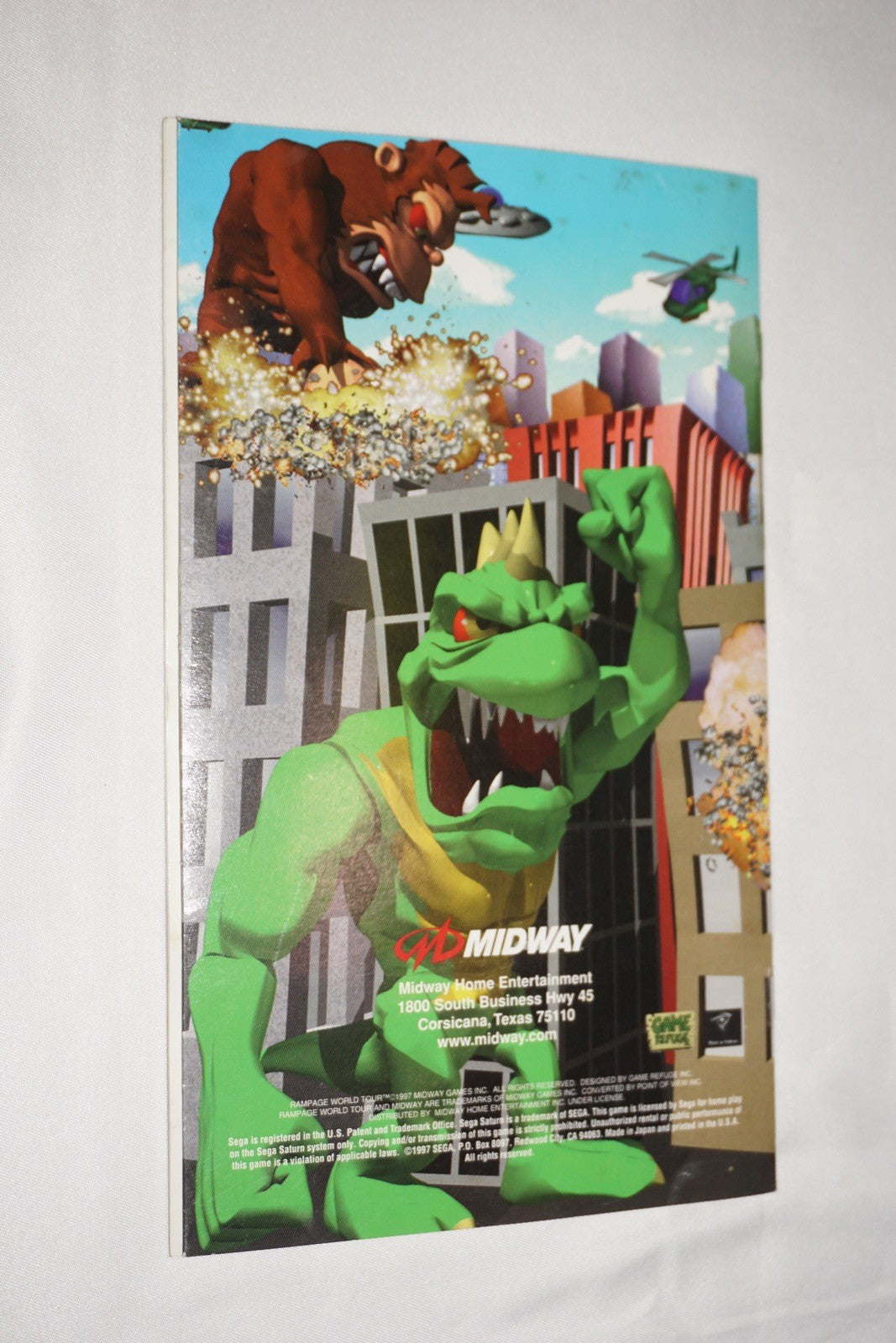 Rampage World Tour (Sega Saturn) Complete w/ Reg Card Signed by Brian Colin Dev