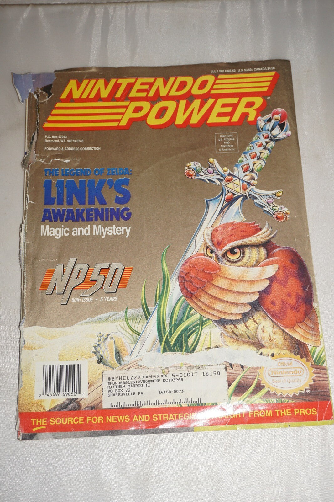 Nintendo Power Vol 50 Link's Awakening Magazine #5 Poster Tattoos Cards