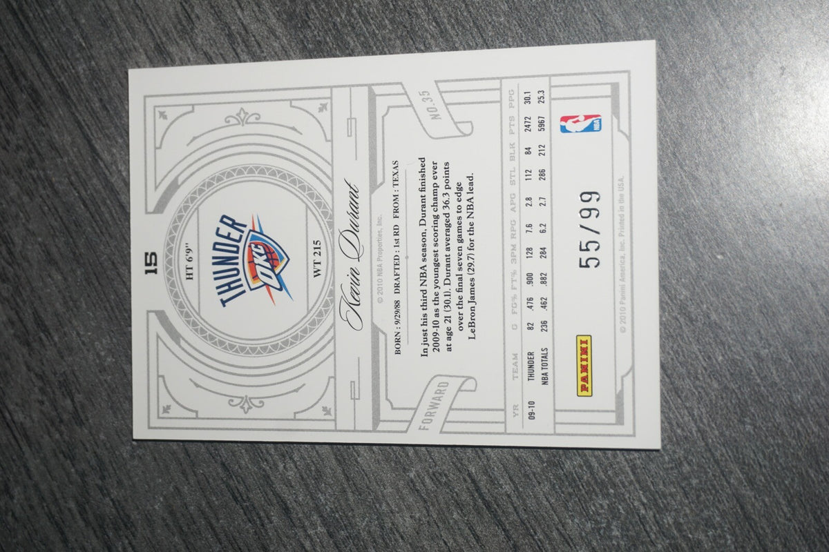 Kevin Durant 2009-2010 Panini National Treasures #15 55/99