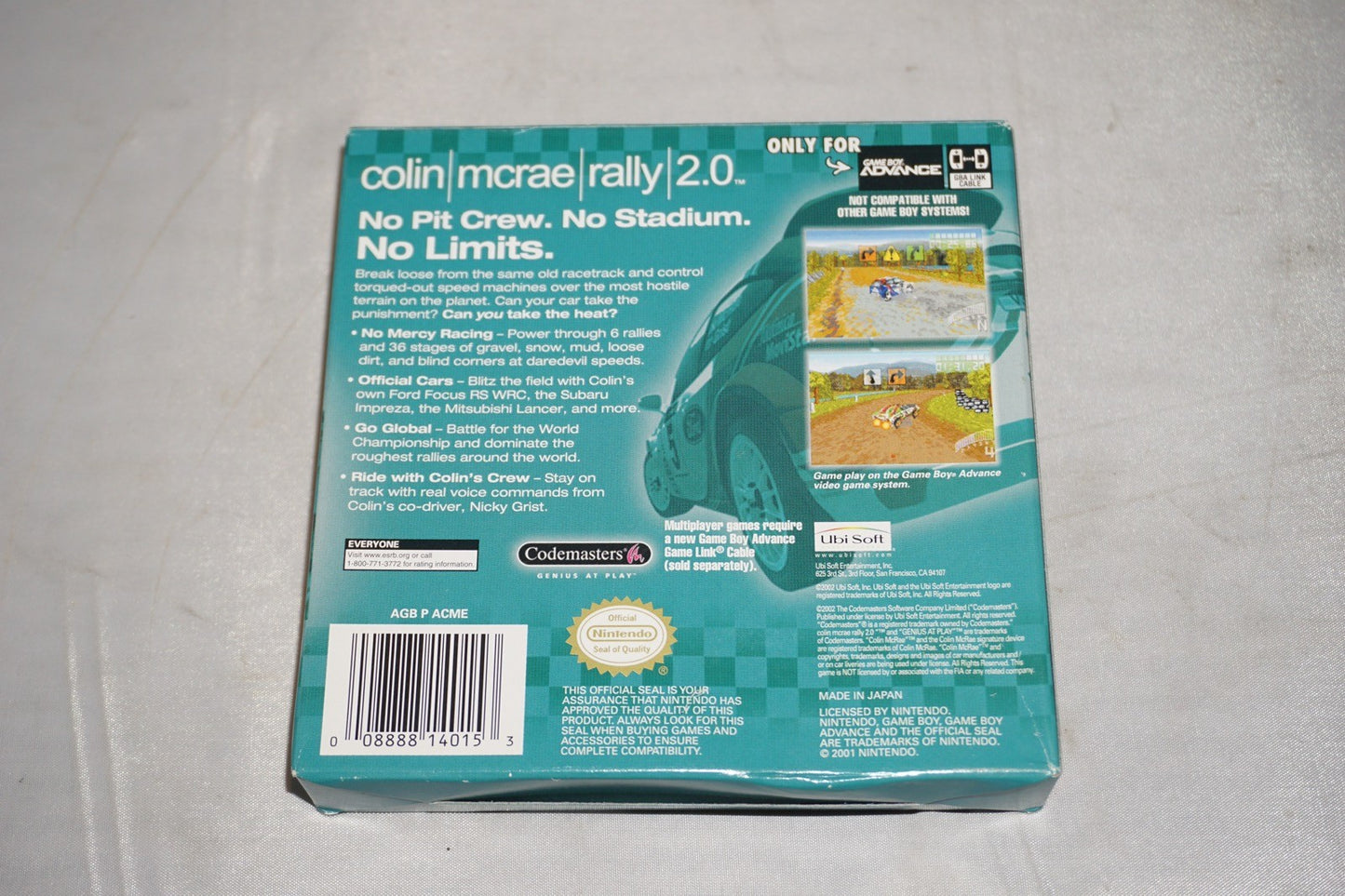 Colin Mcrae Rally 2.0 (Gameboy Advance GBA Game Boy) Complete Reg CIB Authentic