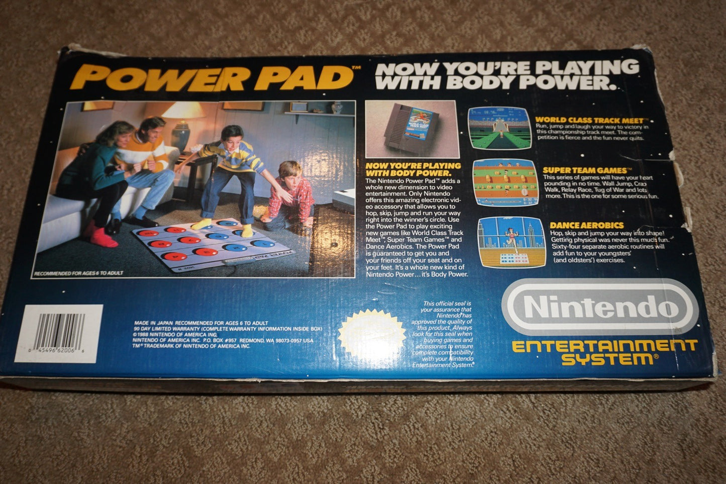 Power Pad (Nintendo NES) Complete in Box CIB w/ Track Meet