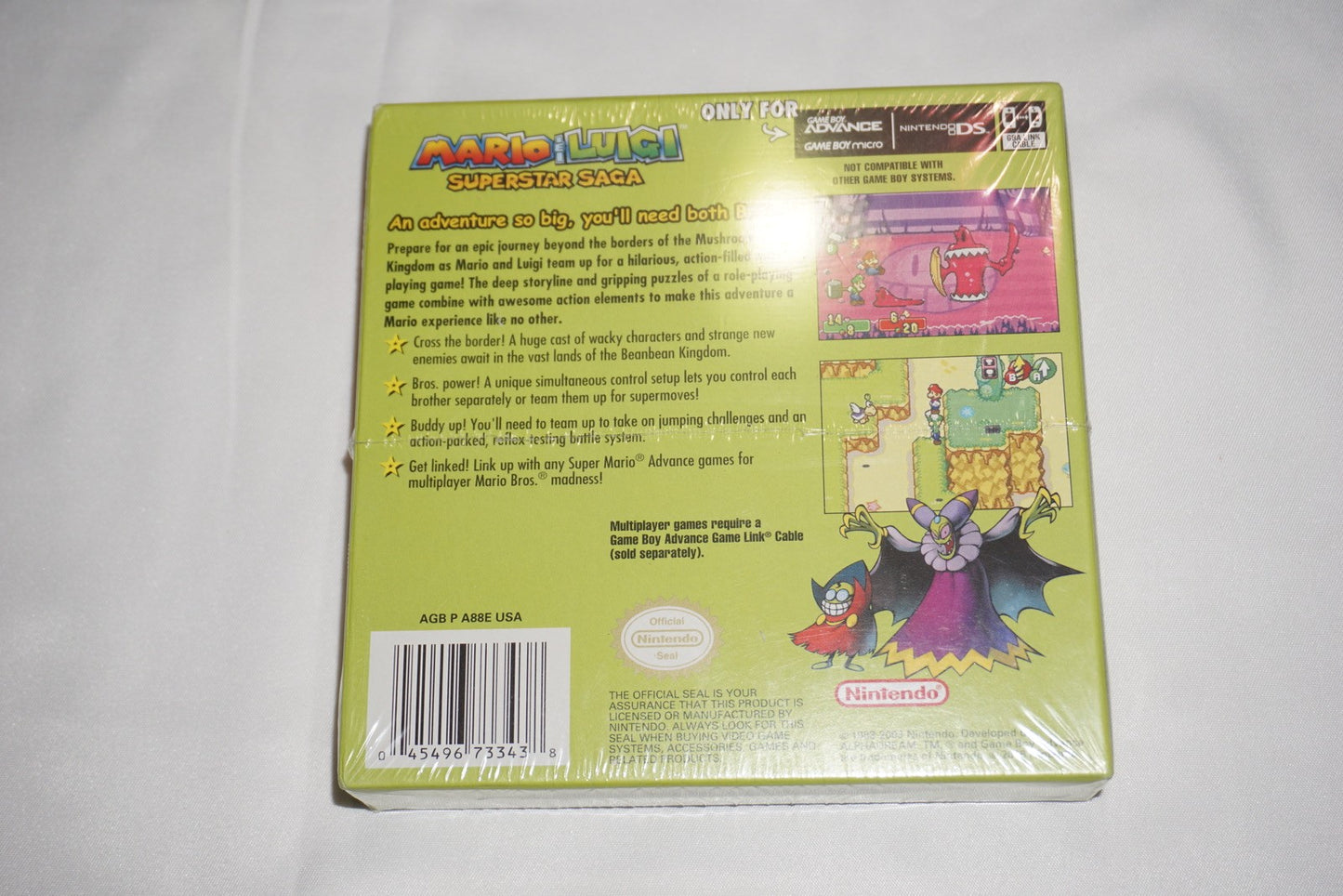 Mario & Luigi Superstar Saga PC (Nintendo Game Boy Advance Gameboy) NEW Sealed