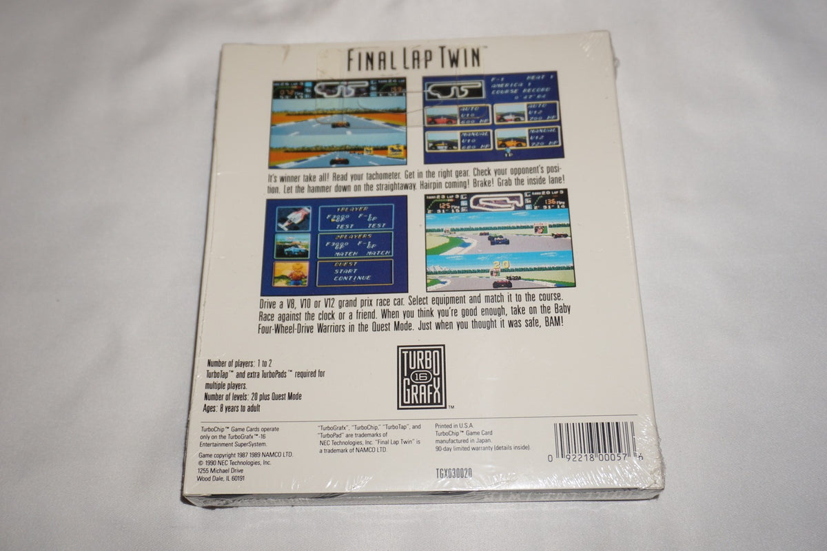 Final Lap Twin (TurboGrafx 16 tg16 Turbo Grafx) NEW Sealed in Box