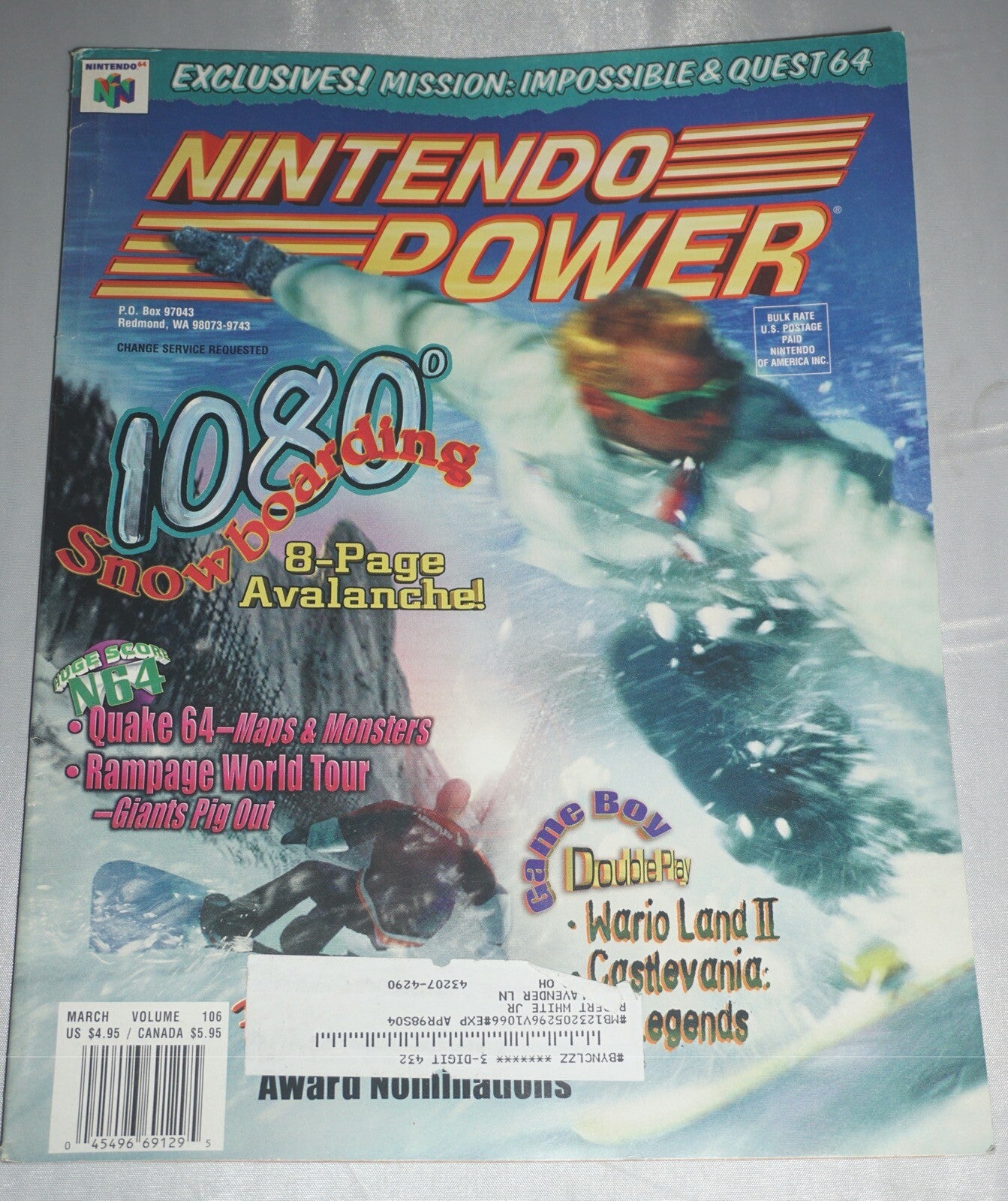 Nintendo Power Vol 106 1080 Snowboarding Magazine #2 Poster