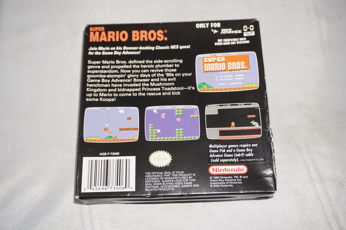 Super Mario Bros Classic NES (Gameboy Advance GBA Game Boy) Complete Authentic