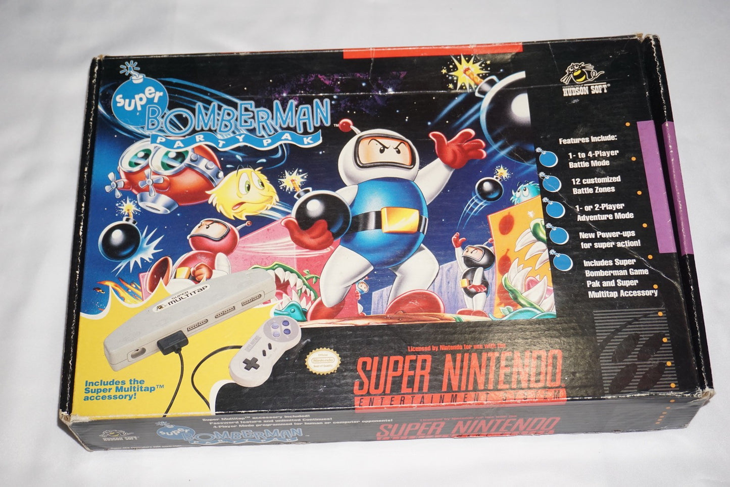 Super Bomberman Party Pak (Super Nintendo SNES) Complete in Box CIB