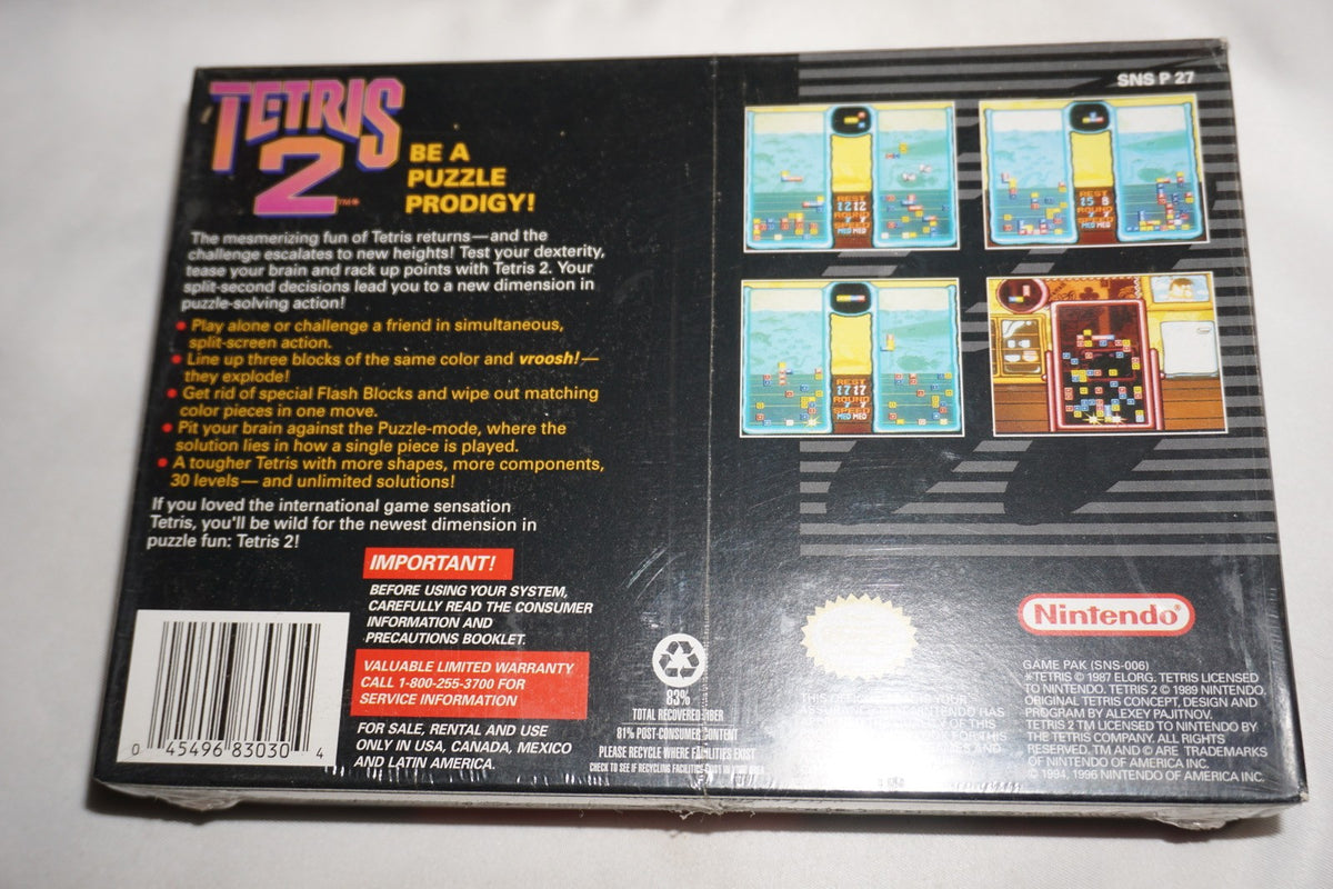 Tetris 2 (Super Nintendo SNES) NEW Sealed