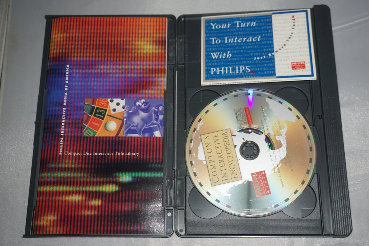 Compton's Interactive Encyclopedia Phillips CD-i Complete w/ Slipcover Long Box