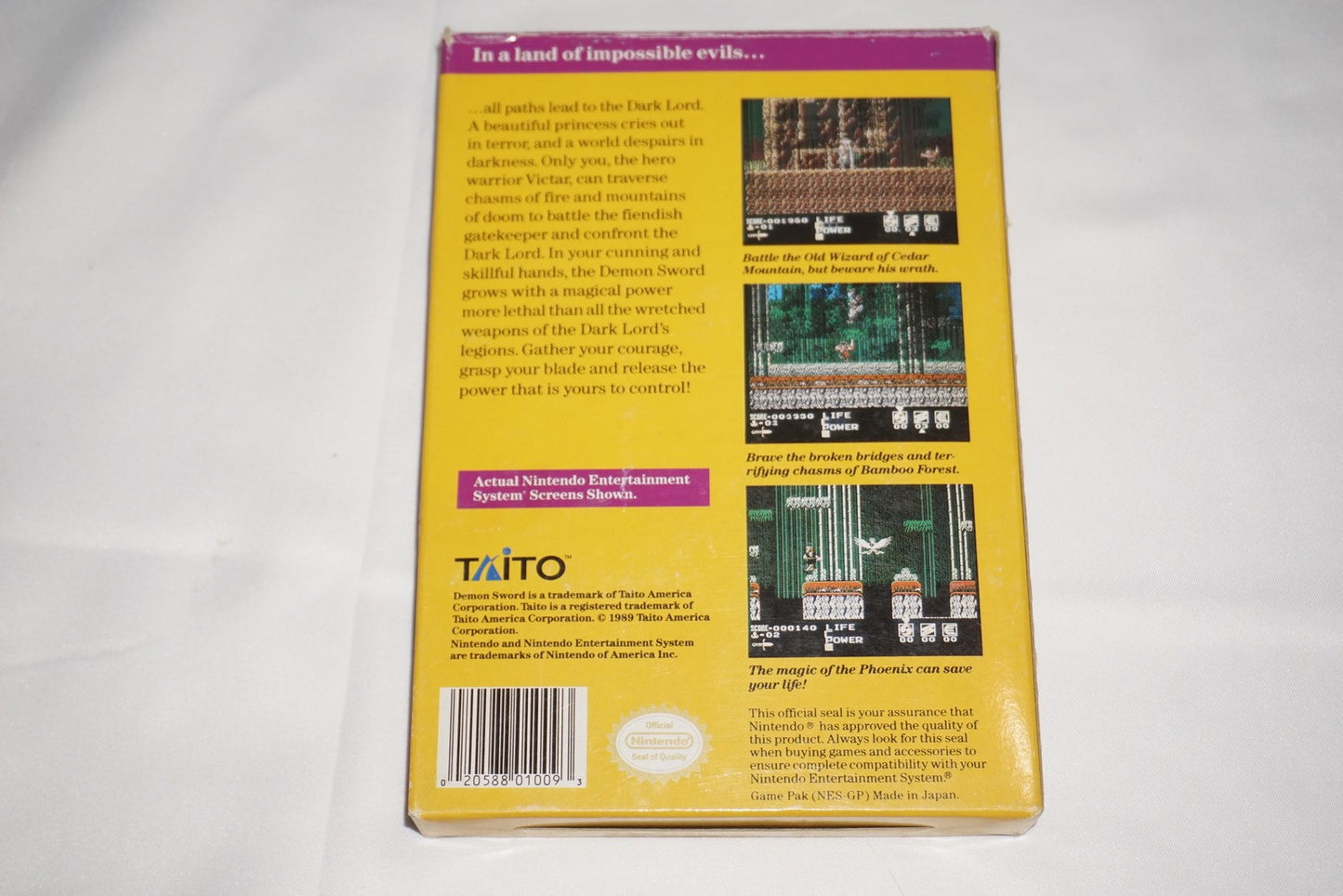 Demon Sword (Nintendo NES) Complete in Box w/ Reg Card CIB