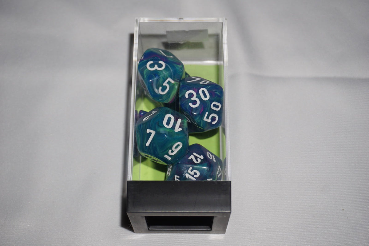 Chessex 22547 Nebula Nocturnal & Blue Luminary CHX Dice Set NEW Sealed