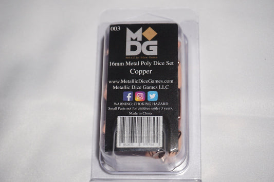 Mdg 16mm Metal Poly Set Copper 003 Dice Set Lot NEW