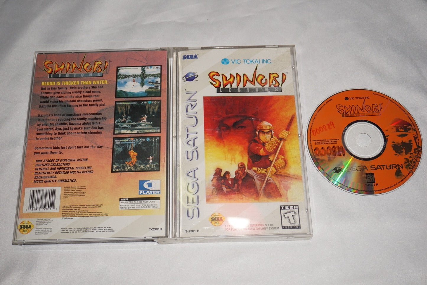 Shinobi Legions (Sega Saturn) Complete w/ Reg Card