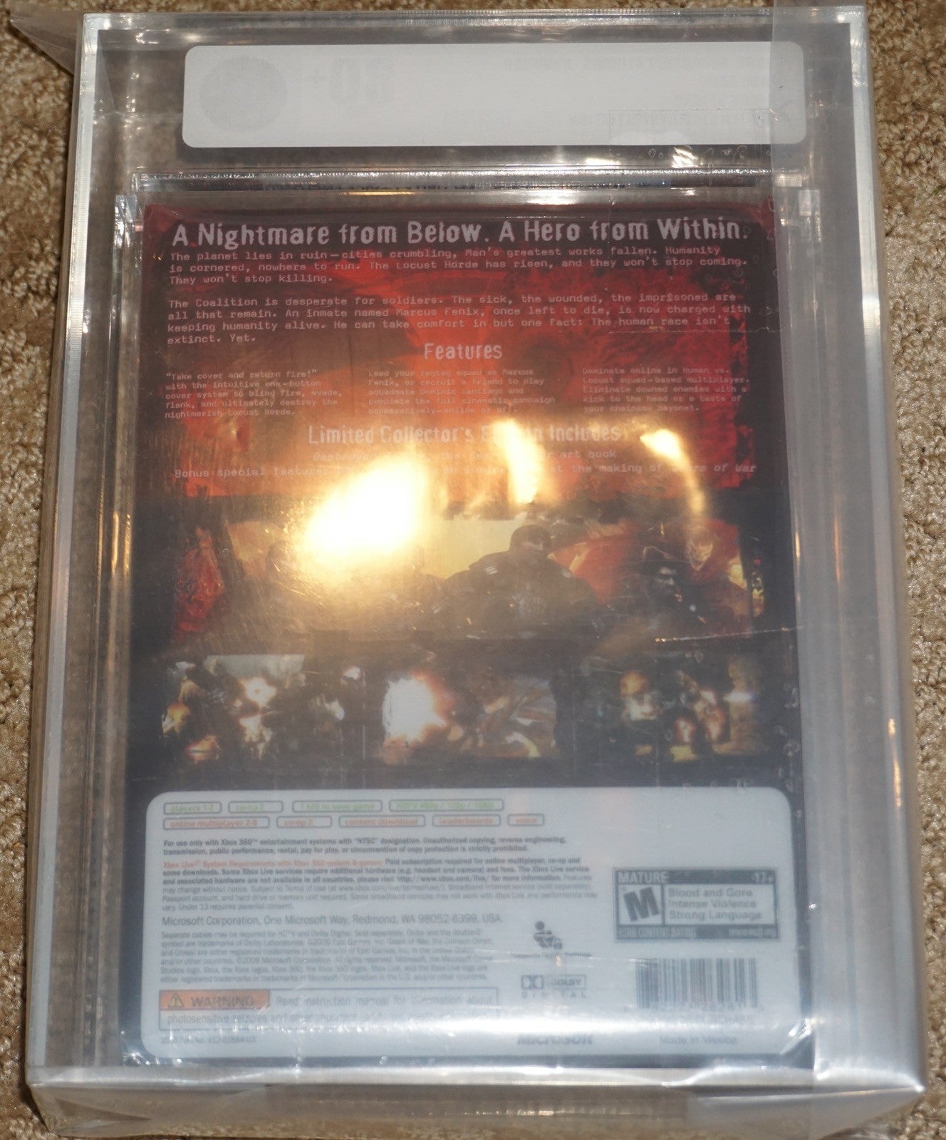 Gears Of War Limited Collector’s Edition (Microsoft Xbox 360) NEW Sealed VGA 80+