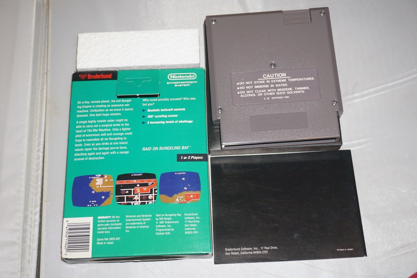 Raid On Bungeling Bay HANGTAB (Nintendo NES) Complete in Box CIB