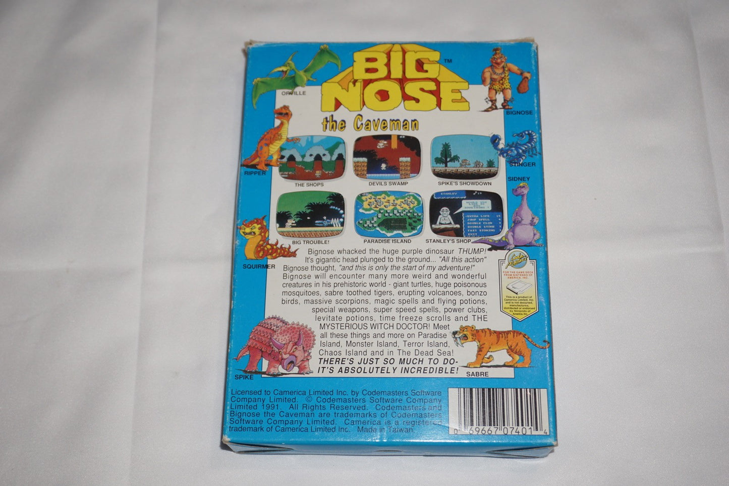 Big Nose The Caveman (Nintendo NES) Complete in Box CIB