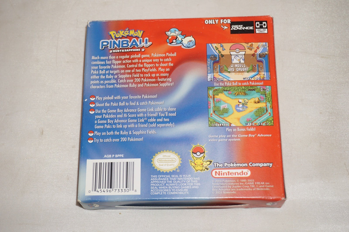 Pokemon Pinball Ruby (Gameboy Advance Game Boy GBA) Complete CIB Authentic