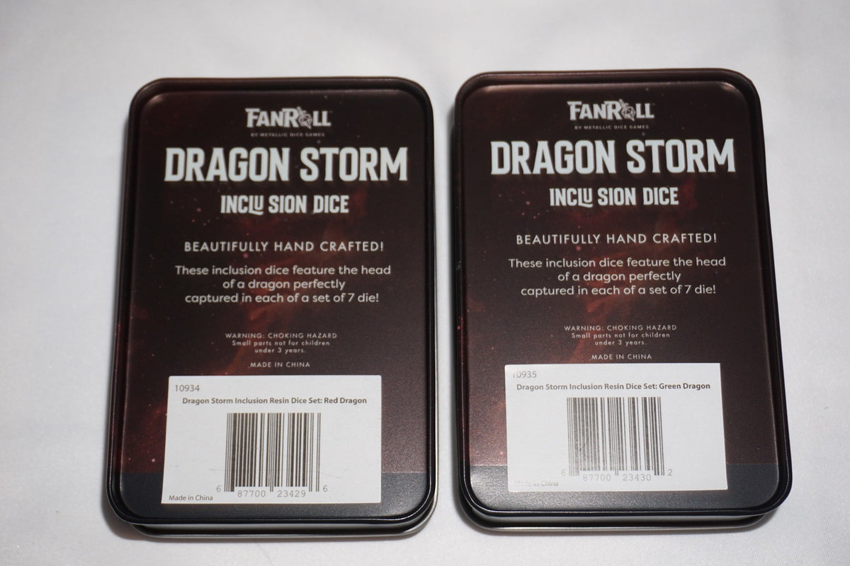Fanroll Dragon Storm Inclusion Red & Green Dice Set D&D NEW Sealed Both