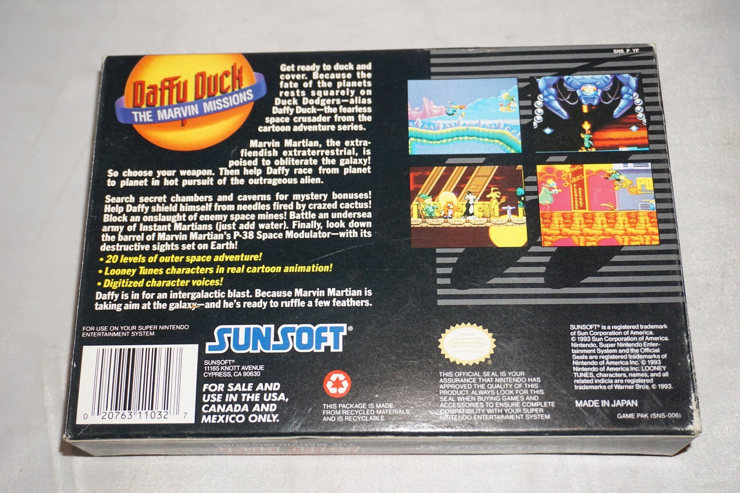 Daffy Duck The Marvin Missions (Super Nintendo SNES) Complete in Box CIB