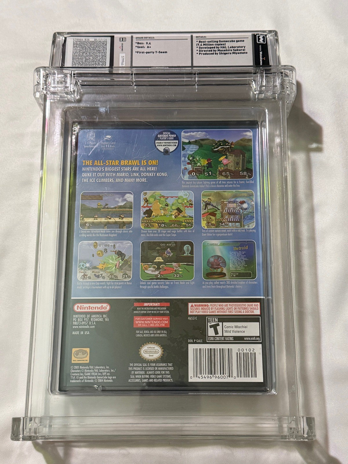 Super Smash Bros Melee (Nintendo Gamecube) NEW Sealed WATA 9.4 A+