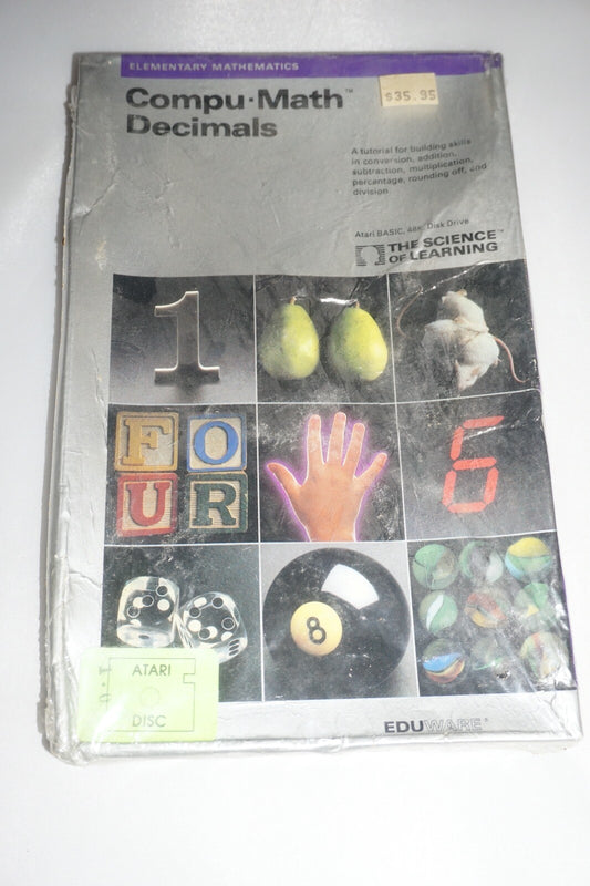Compu Math Decimals (Atari 400/800 Disk) NEW Sealed