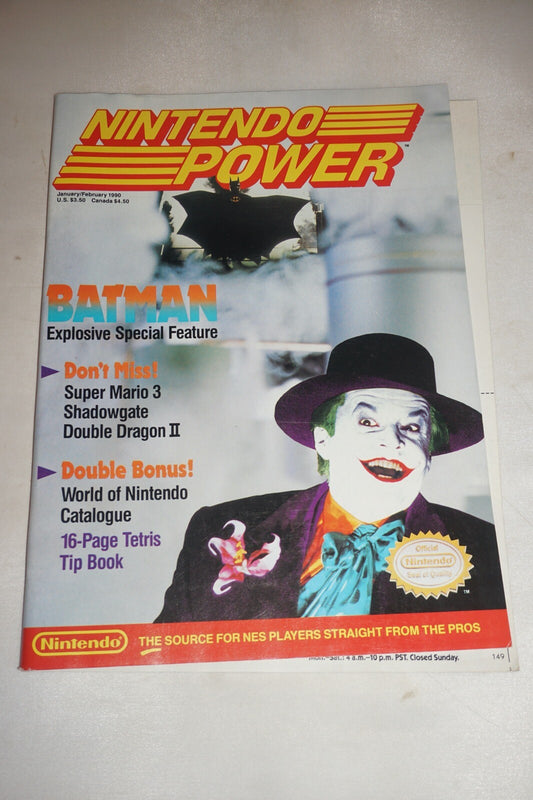 January/February 1990 Batman Nintendo Power Magazine #1 Poster