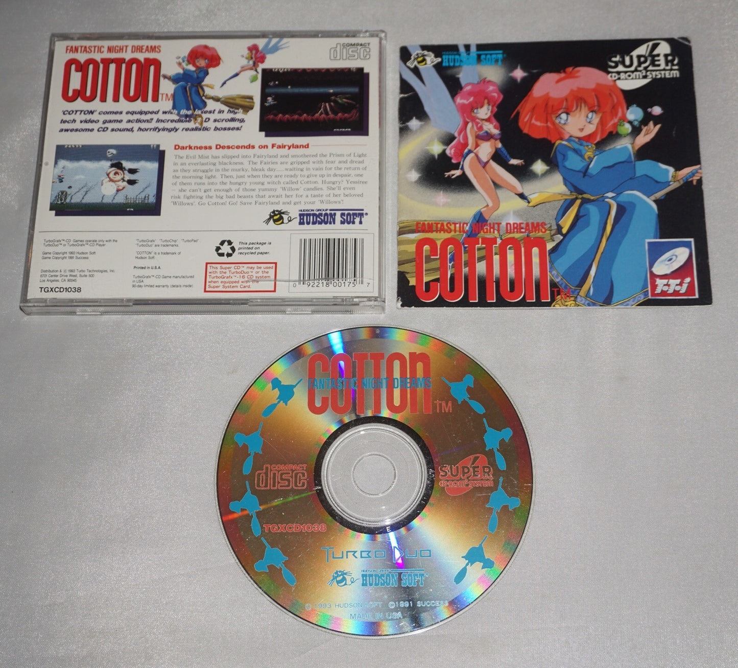 Cotton: Fantastic Night Dreams (Turbo Grafx CD) Complete in Case Turbografx
