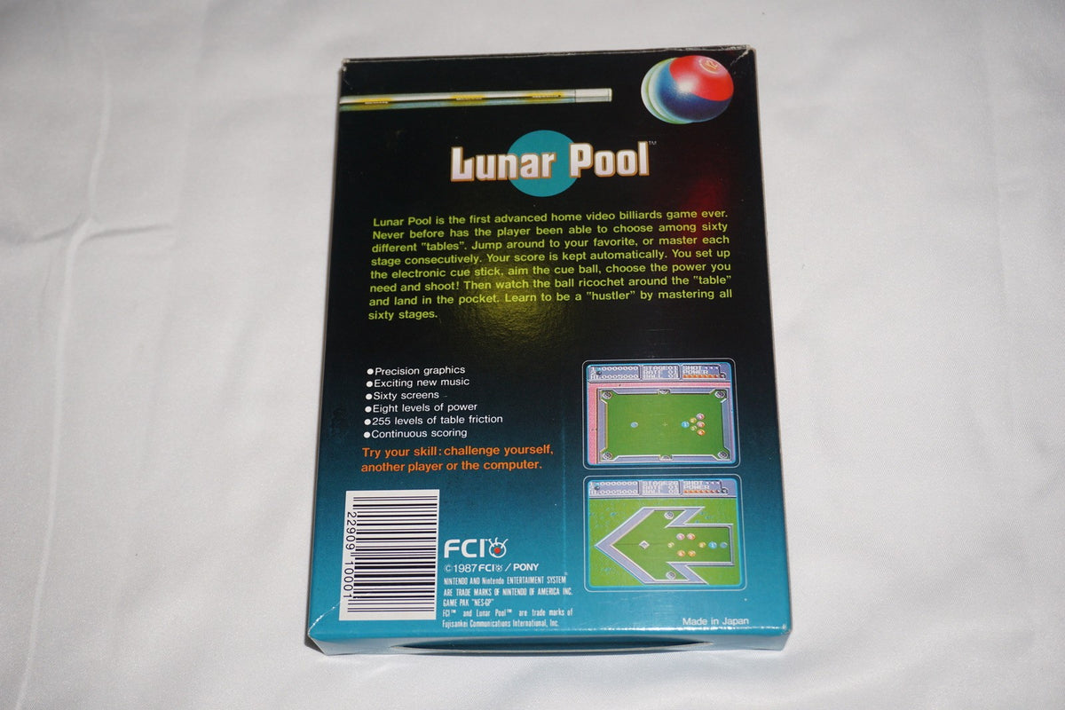 Lunar Pool (Nintendo NES) Complete in Box CIB