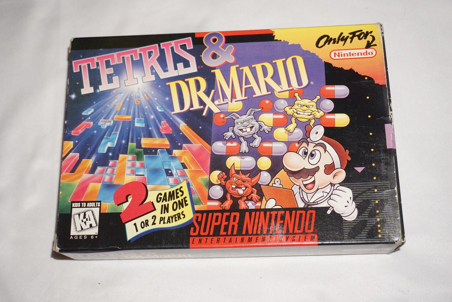 Tetris & Dr Mario (Super Nintendo SNES) Complete in Box CIB