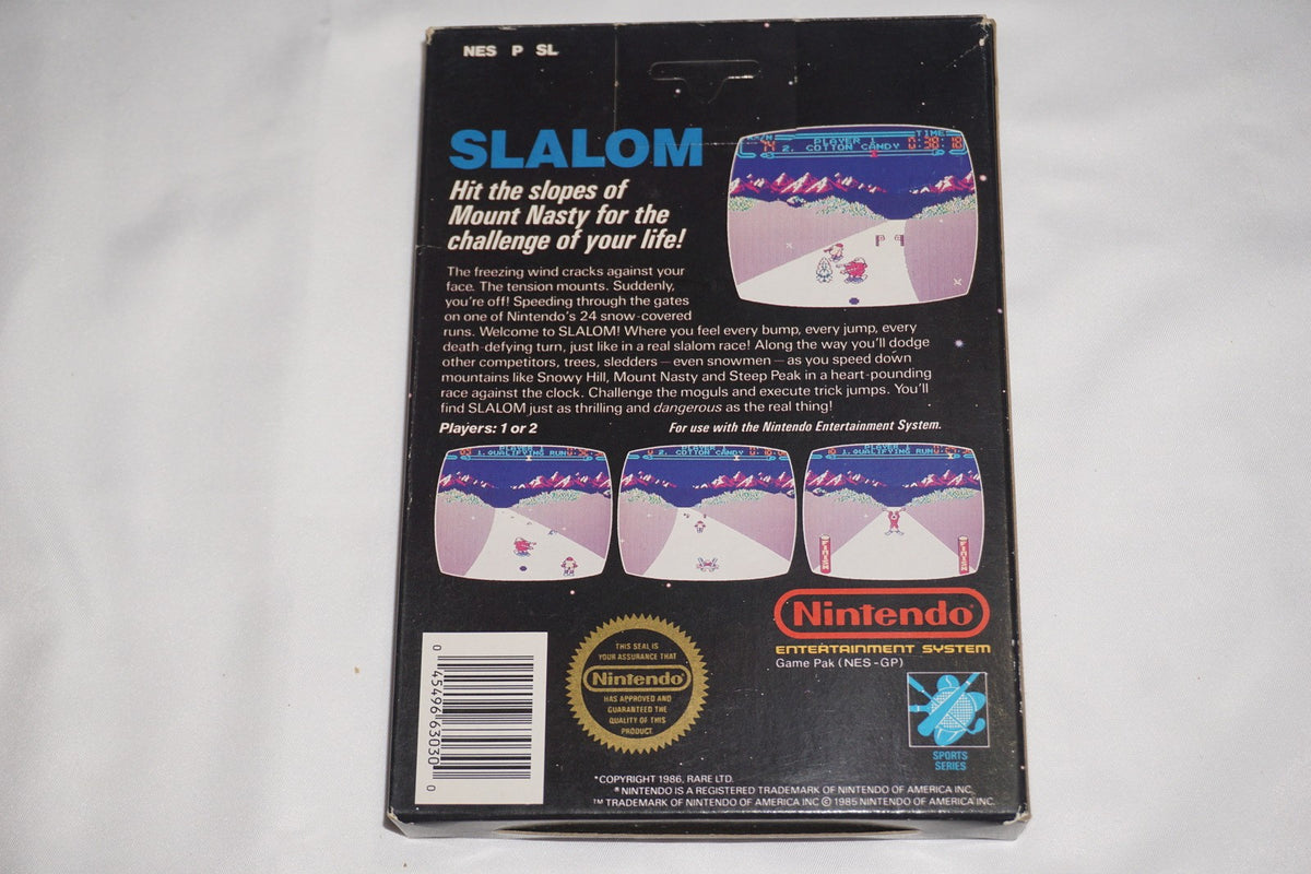 Slalom Hangtab 5 Screw (Nintendo NES) Complete in Box CIB