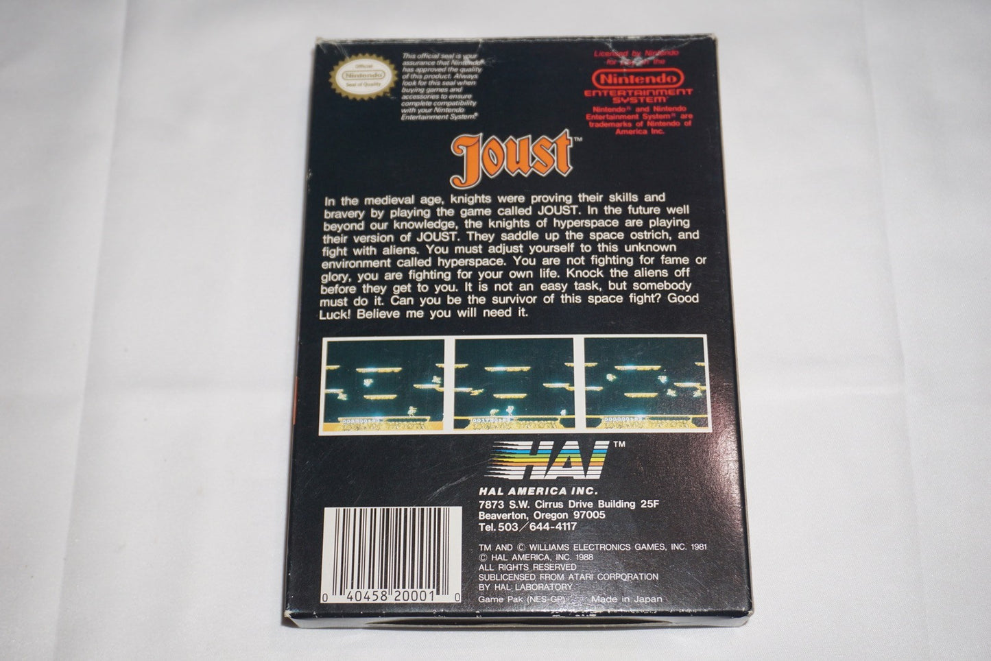 Joust Oval (Nintendo NES) Complete in Box CIB