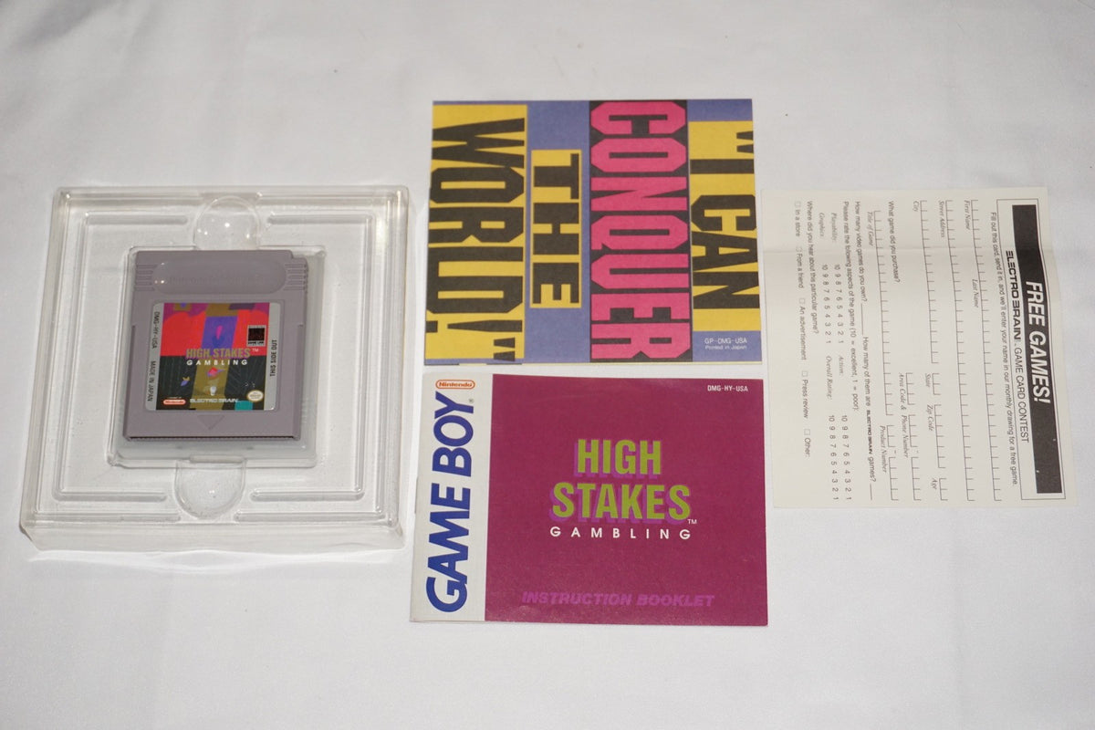 High Stakes Gambling (Nintendo Game Boy Gameboy) Complete in Box w/ Reg CIB