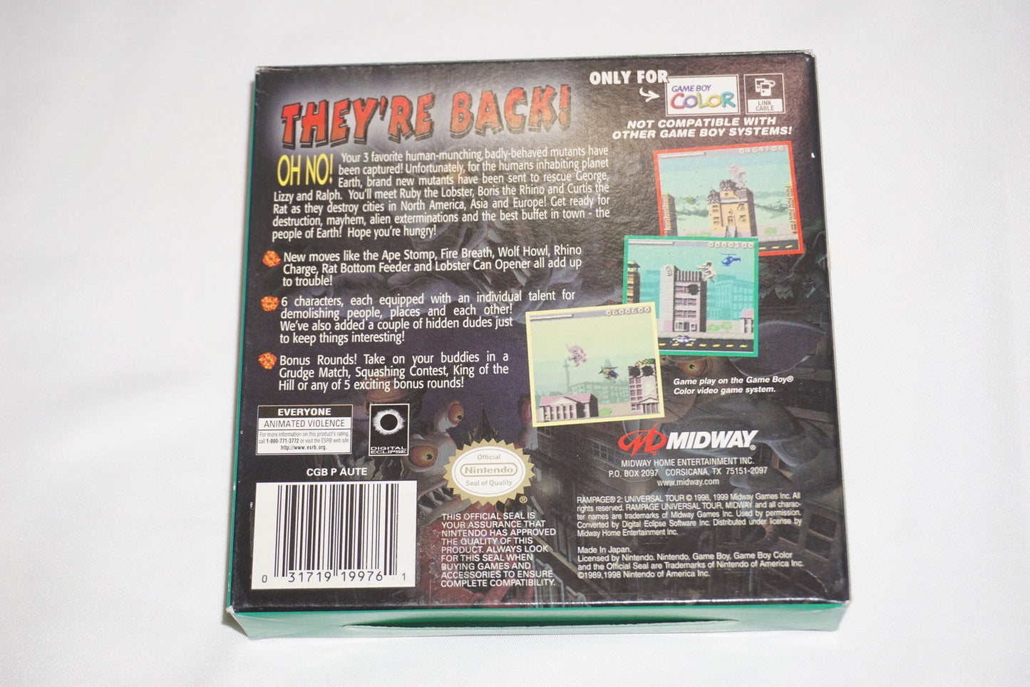 Rampage 2 (Nintendo Game Boy Color Gameboy) Complete CIB