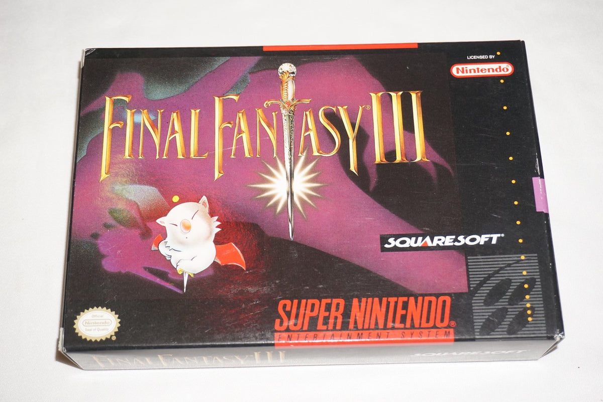 Final Fantasy III 3 (Super Nintendo SNES) Complete CIB w/Poster Map Reg CIB 100%