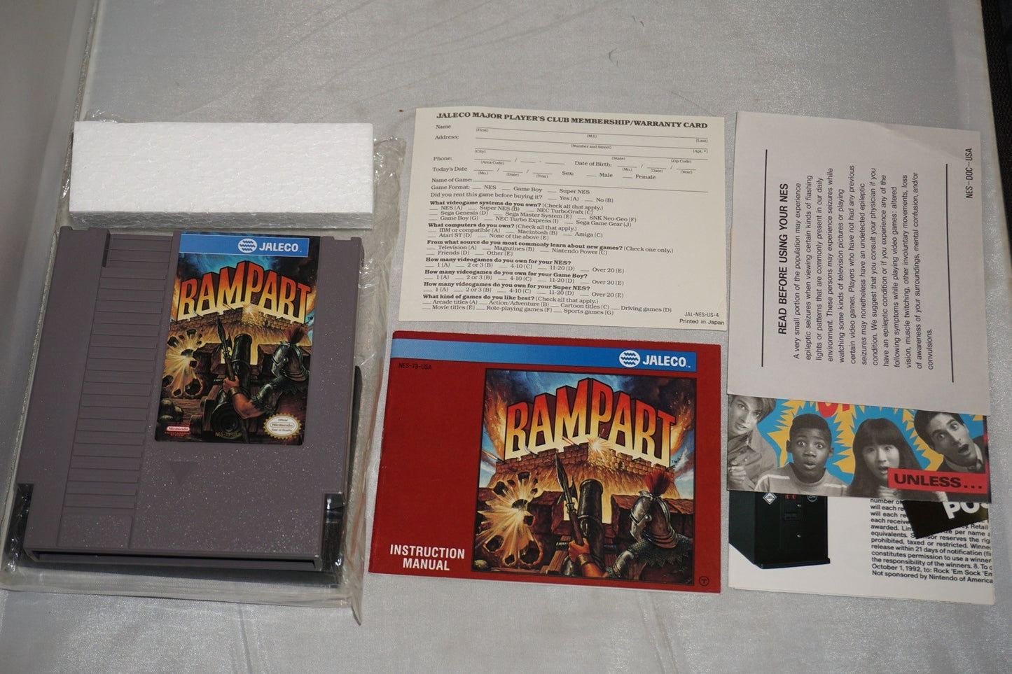 Rampart (Nintendo NES) Complete in Box w/ Reg Card CIB