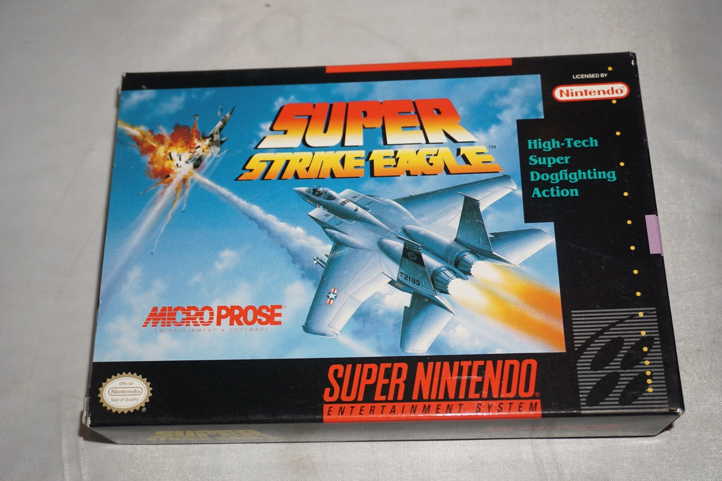 Super Strike Eagle (Super Nintendo SNES) Complete in Box w/ Reg Card Poster CIB
