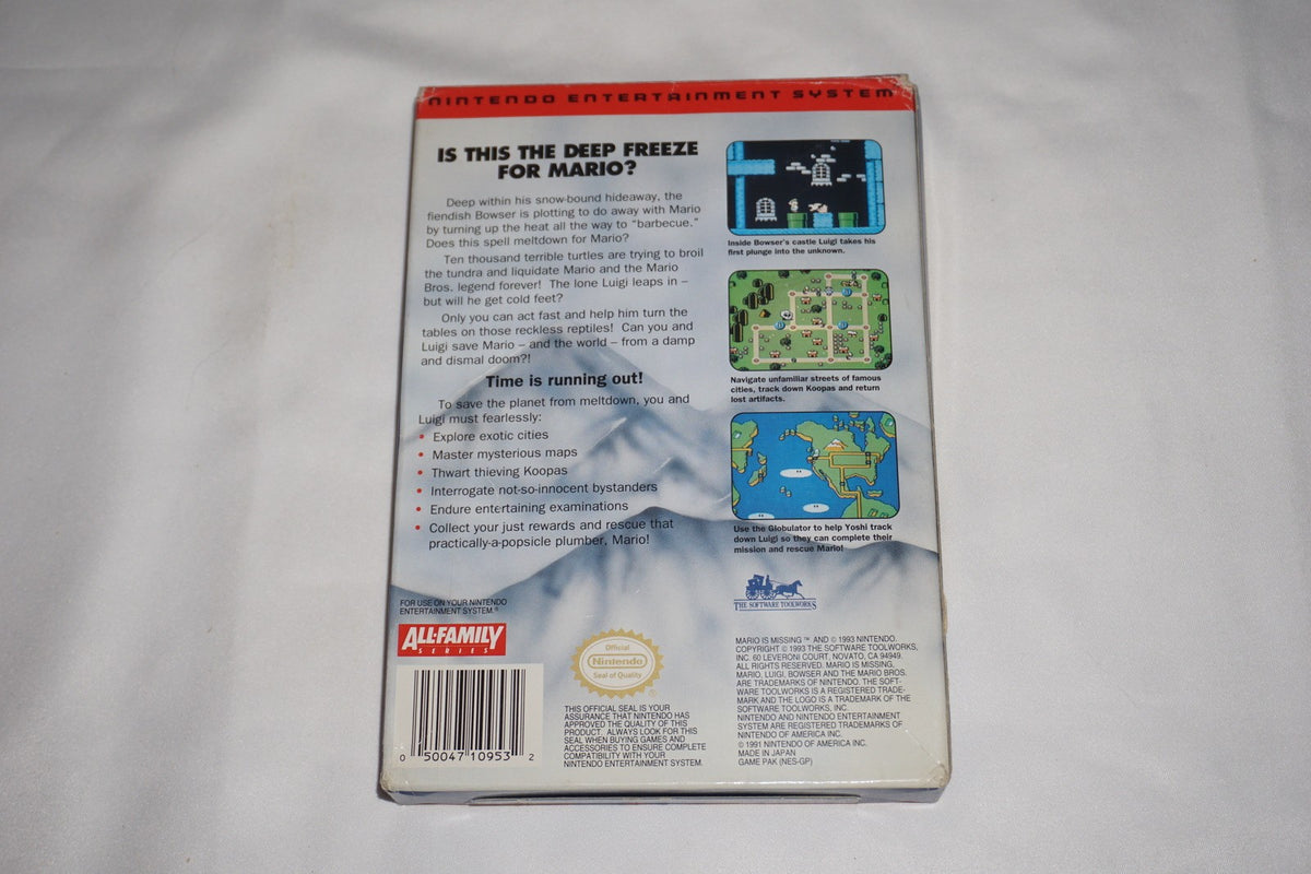 Mario is Missing (Nintendo NES) Complete in Box CIB