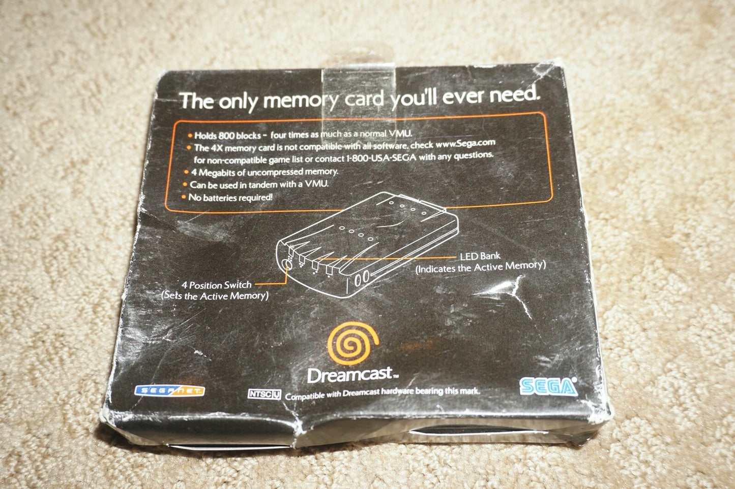 4x Memory Card (Sega Dreamcast) Complete in Box Official CIB OEM HKT 4100