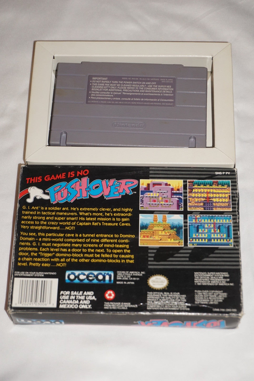 Pushover (Super Nintendo SNES) with Box No Manual
