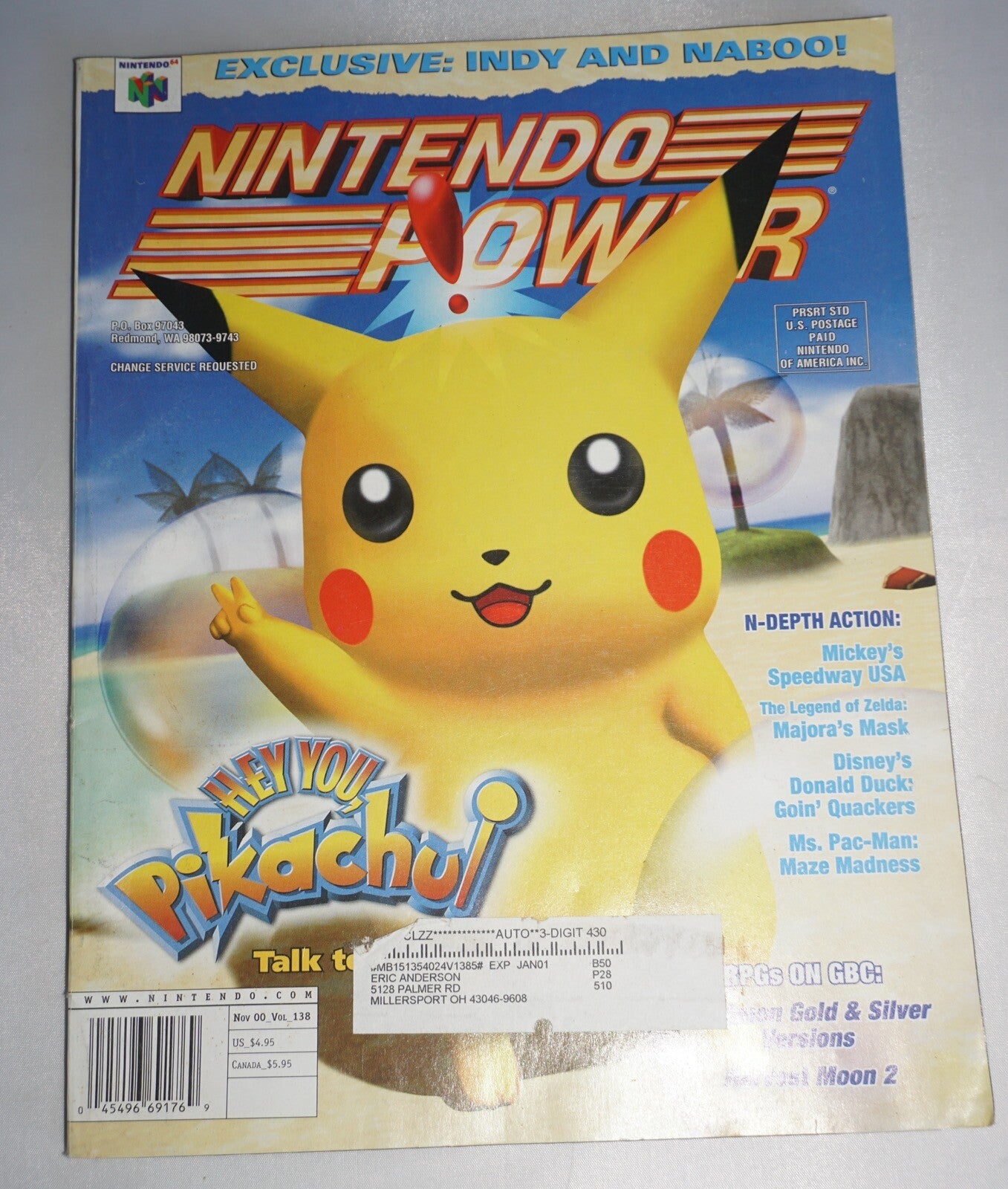 Nintendo Power Vol 138 Hey You Pikachu Magazine #1 Poster Comic Catalog NM