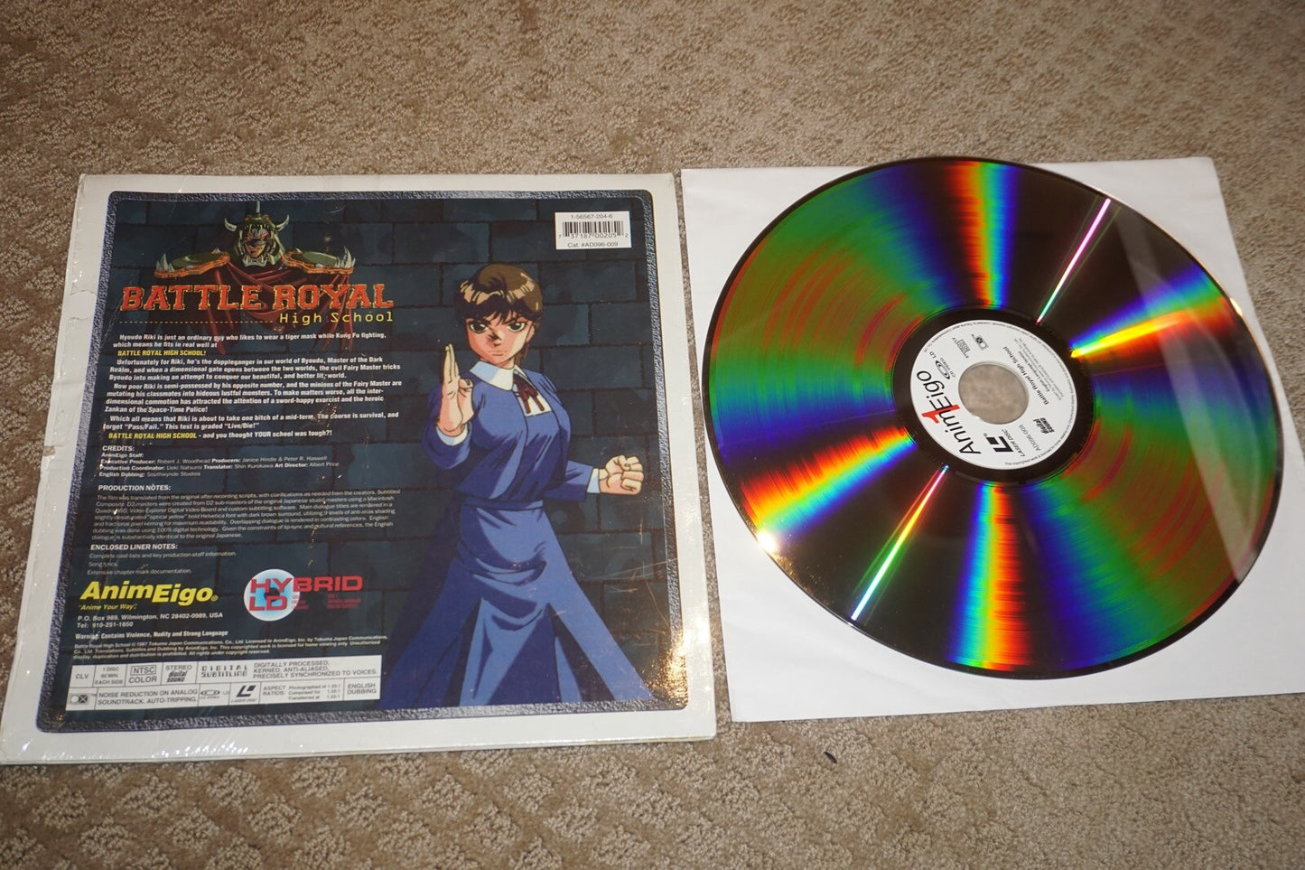 Battle Royal High School Laserdisc Anime Manga LD ANIMEIGO