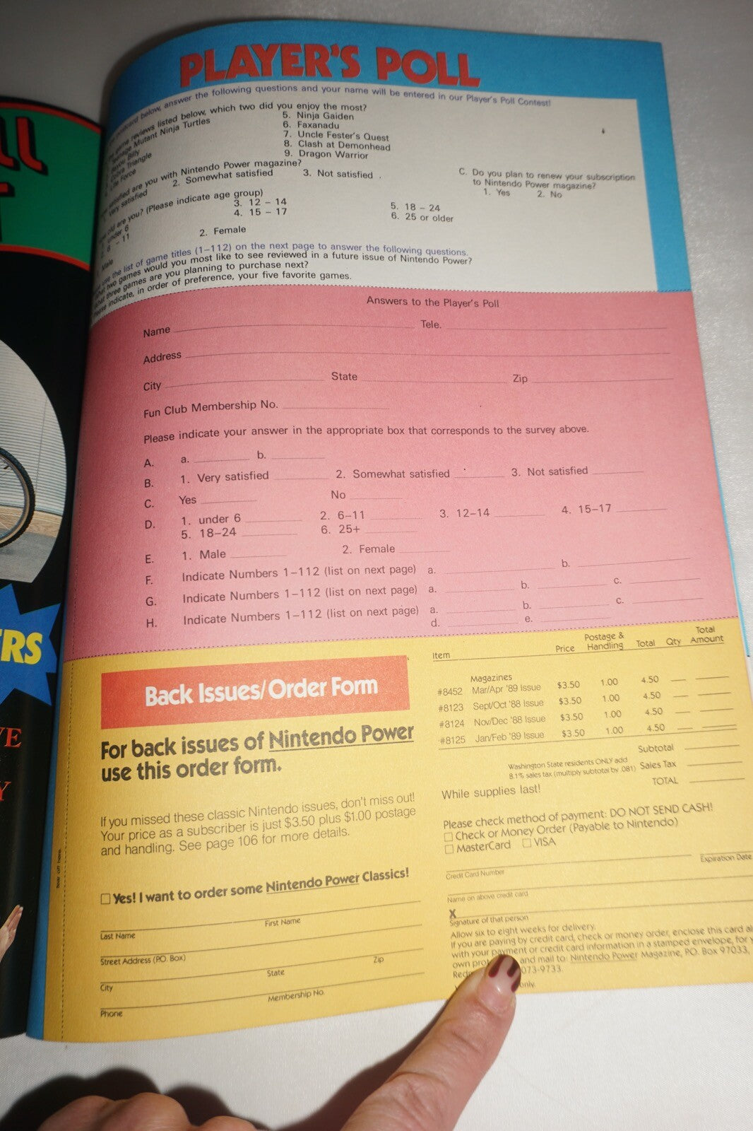 May/June 1989 TMNT Nintendo Power Magazine #4 Poster