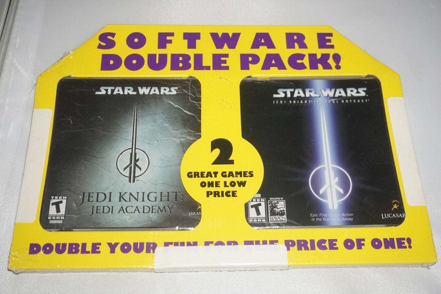 Star Wars Jedi Knight Academy Outcast 1 & 2 (PC DVD Rom) NEW Sealed Double Pack