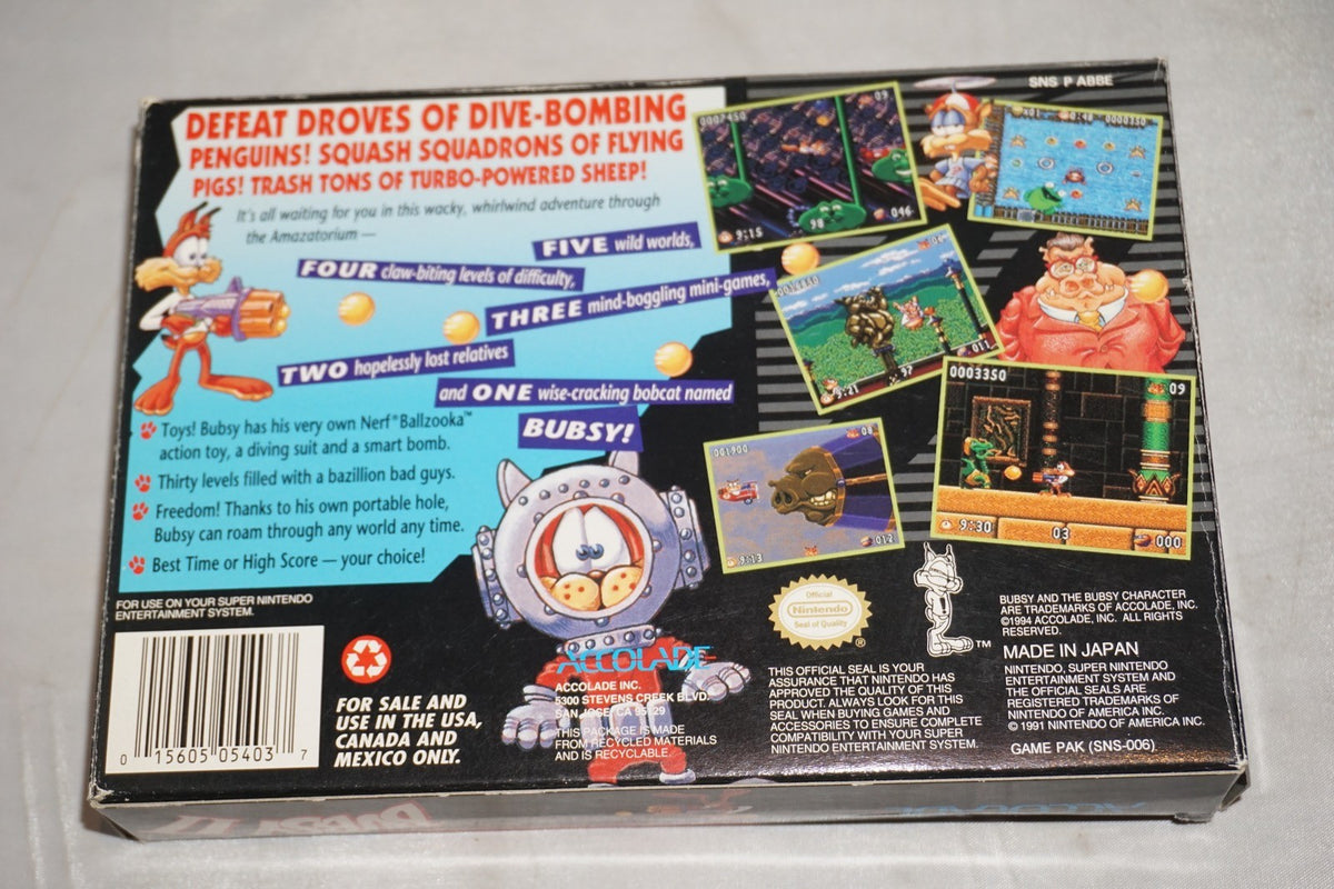 Bubsy II 2 (Super Nintendo SNES) Complete in Box CIB