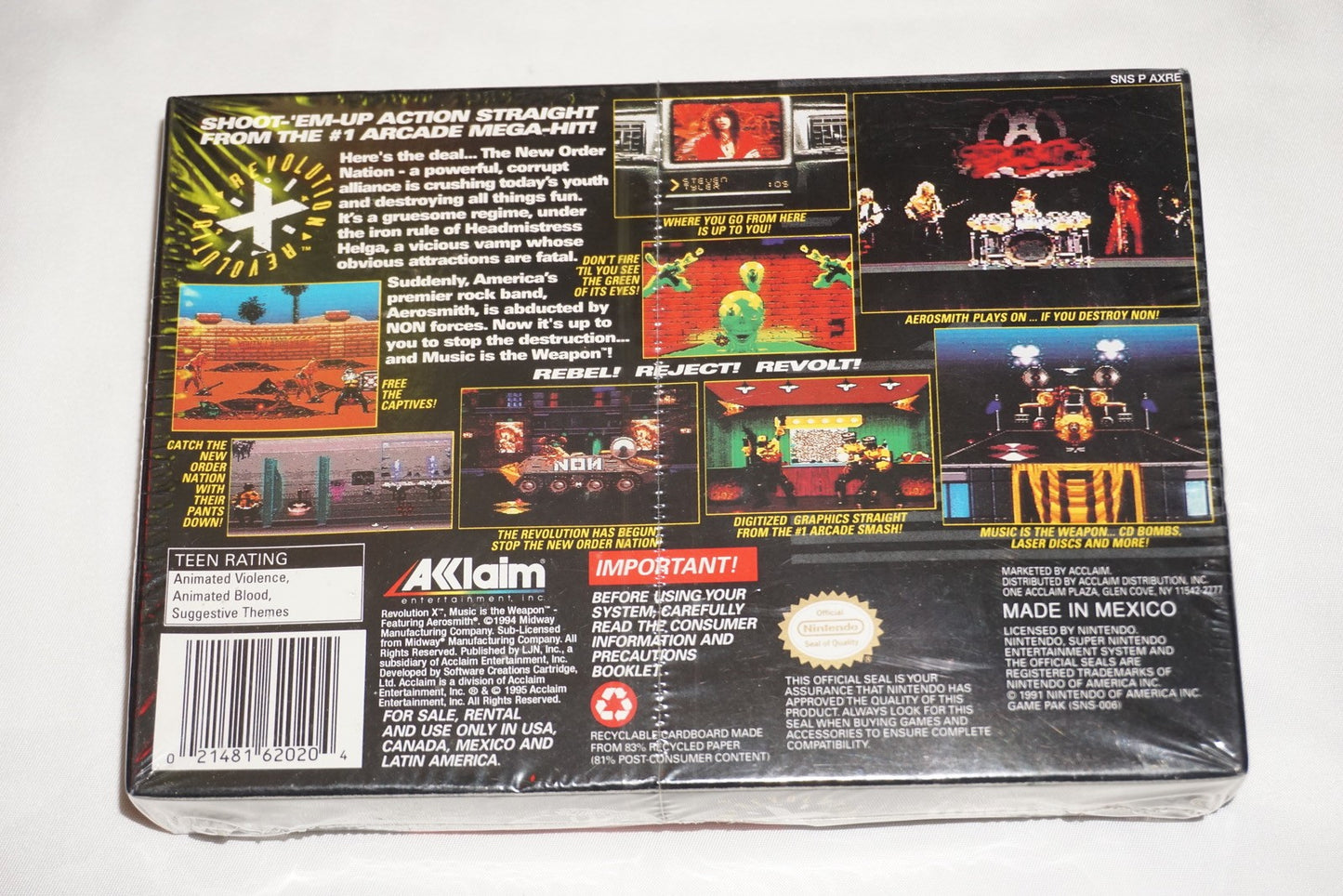 Revolution X (Super Nintendo SNES) NEW Sealed
