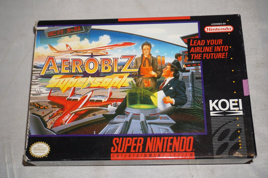 Aerobiz Supersonic (Super Nintendo SNES) Complete in Box w/ Poster CIB